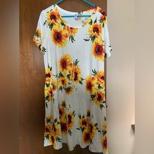 White sunflower dress